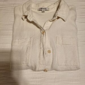 Madewell White Button-Up Shirt